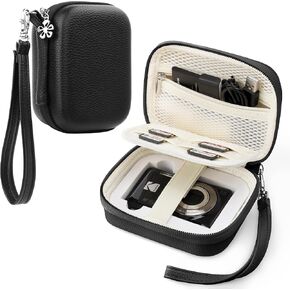 Digital Camera Case for KODAK PIXPRO FZ55/ FZ45 /FZ43/ CAMKORY DC403, Protective Travel Compact Digital Cameras Hard Carrying Bag with Wrist Strap, SD Card Storage Pocket (Brown) in Kuwait