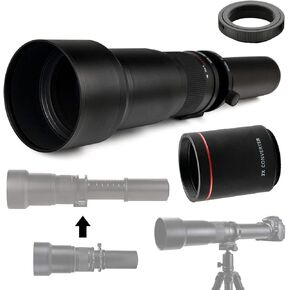 Commander Optics 650-1300mm (w/ 2x- 1300-2600mm) f/8-16 HD عدسة تكبير تليفوتوغرافي لـ Pentax K-1، K-S2، K-S1، K-500، K-70، K-50، K-30، K5 IIs، K-7، K-5، K-3 II، K-2، K110D وK10D Digital SLR الكاميرات in Kuwait