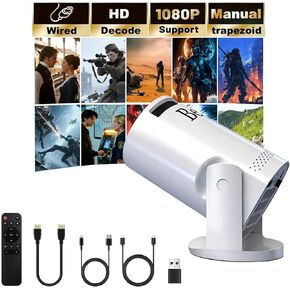 جهاز عرض صغير، مع شاشة سلكية متزامنة 4K 1080P، جهاز عرض محمول يدور 180 درجة. جهاز عرض فيديو بشاشة 17-130 بوصة. متوافق مع الهواتف الذكية وأجهزة الكمبيوتر المحمولة. in Kuwait
