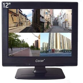شاشة Cocar 12 بوصة LCD للأمان CCTV VGA HDMI AV BNC، شاشة 4:3 HD بإضاءة خلفية LED مع مشغل محرك USB لكاميرا المراقبة المنزلية STB PC 800x600 دقة مكبر صوت مدمج داخل/خارج in Kuwait