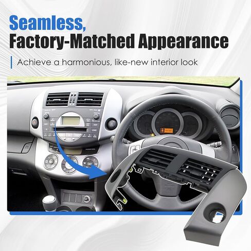 Central Dashboard Cover Strip Trim Fit for Toyota RAV4 Base Limited EV Sport 2006 2007 2008 2009 2010 2011 2012, Instrument Panel Molding Replace# 55413-42070-B0 55412-42060-B0 in Saudi Arabia