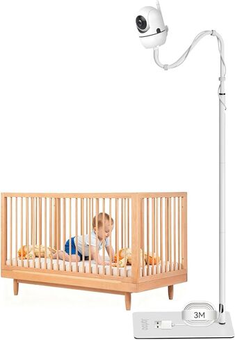 حامل حامل أرضي لمراقبة الأطفال من جارتو قابل للتركيب من أجل HelloBaby HB65/ HB40/HB6550/HB 65560/HB66/HB6339/HB6550 Pro، Momcozy، Nanit، VAVA، ارتفاع قابل للتعديل وقاعدة ثابتة، بدون أدوات أو تلف في الحائط in Kuwait