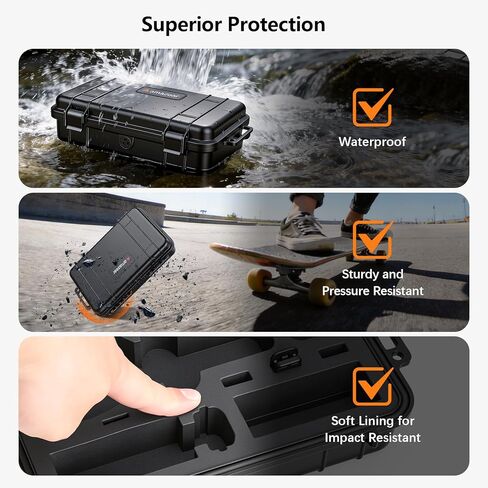 جراب AMAZEAR مقاوم للماء متوافق مع DJI OSMO Pocket 4، Pocket4 Creator Combo Accessories صغير الحجم بغطاء صلب صندوق سفر للحمل والحماية والتخزين والتنظيم، أسود in Kuwait