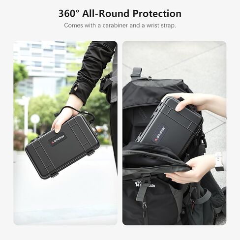 جراب AMAZEAR مقاوم للماء متوافق مع DJI OSMO Pocket 4، Pocket4 Creator Combo Accessories صغير الحجم بغطاء صلب صندوق سفر للحمل والحماية والتخزين والتنظيم، أسود in Kuwait