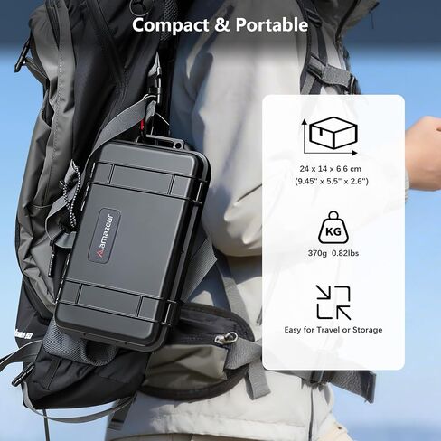 جراب AMAZEAR مقاوم للماء متوافق مع DJI OSMO Pocket 4، Pocket4 Creator Combo Accessories صغير الحجم بغطاء صلب صندوق سفر للحمل والحماية والتخزين والتنظيم، أسود in Kuwait