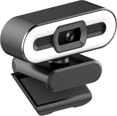 كاميرا ويب USB بدقة 4K، بدقة 5 ميجابكسل، صورة واضحة، متوافقة مع اللوحة، ميكروفون لتقليل الضوضاء، ضوء، لمؤتمرات الفيديو، التدريس عبر الإنترنت، البث المباشر، مع 3 مستويات من السطوع قابلة للتعديل in Kuwait