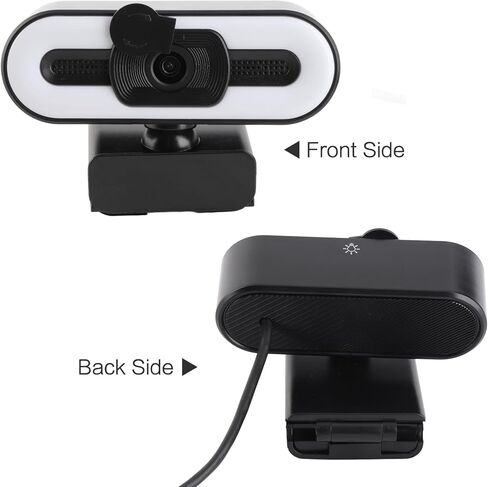 كاميرا ويب USB بدقة 4K، بدقة 5 ميجابكسل، صورة واضحة، متوافقة مع اللوحة، ميكروفون لتقليل الضوضاء، ضوء، لمؤتمرات الفيديو، التدريس عبر الإنترنت، البث المباشر، مع 3 مستويات من السطوع قابلة للتعديل in Kuwait