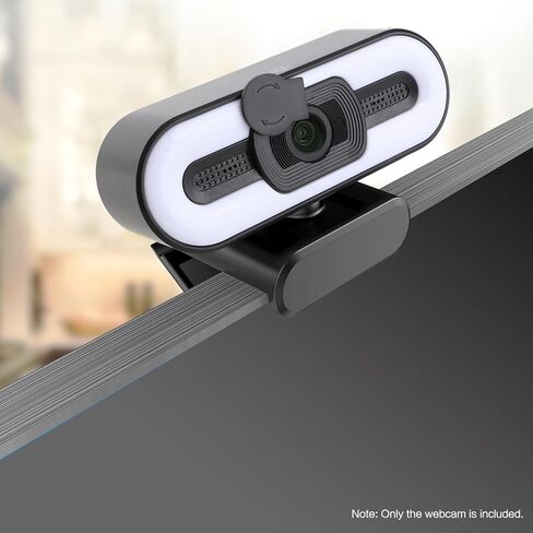 كاميرا ويب USB بدقة 4K، بدقة 5 ميجابكسل، صورة واضحة، متوافقة مع اللوحة، ميكروفون لتقليل الضوضاء، ضوء، لمؤتمرات الفيديو، التدريس عبر الإنترنت، البث المباشر، مع 3 مستويات من السطوع قابلة للتعديل in Kuwait