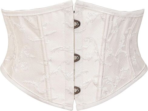 YUNAR Women's Vintage Oil Painting Floral Lace Up Boned Underbust Corset Waist Cincher Belt Shaper in Kuwait