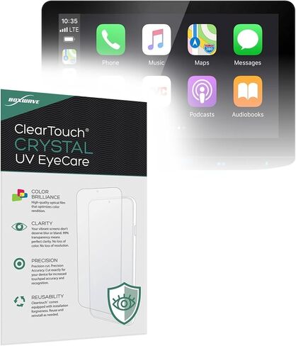 واقي شاشة BoxWave متوافق مع JVC KW-Z1000W - ClearTouch Crystal Anti-UV EyeCare (عبوة من قطعتين)، يعمل على تصفية الضوء الأزرق الضار مما يقلل من التعب in Kuwait