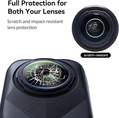 For Insta360 X5 Lens Protector Set – Includes Front & Rear Optical Glass Protectors with Multi-Layer Coating, Scratch-Resistant, Lens Cleaning Cloth, Easy to Install, Advanced Mode Recognition, Compatible with X5 Camera (Black) in Saudi Arabia