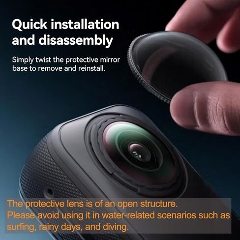 For Insta360 X5 Lens Protector Set – Includes Front & Rear Optical Glass Protectors with Multi-Layer Coating, Scratch-Resistant, Lens Cleaning Cloth, Easy to Install, Advanced Mode Recognition, Compatible with X5 Camera (Black) in Saudi Arabia