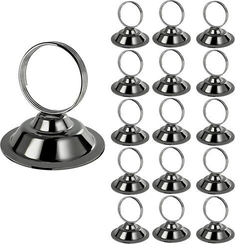 Urban Deco 16 PK Table Card Holder Place Card Holders Steel Card Holders for Photos, Food Signs, Memo Notes, Weddings, Restaurants, Birthday (Black) in Saudi Arabia