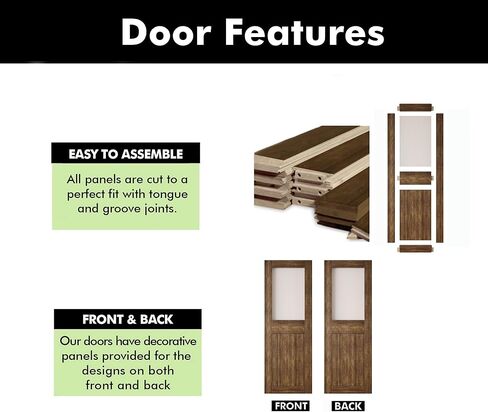 Dark Walnut 42" x 84" Half Lite Frosted Glass Panel, Solid Wood Sliding Barn Door, Assembly Required, Door Only, Interior Use in Saudi Arabia