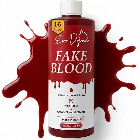 Evo Dyne Fake Blood (16 FL OZ), Made in the USA - Fake Blood for Halloween Costumes & Parties | Looks & Feels Like Real Blood in Saudi Arabia