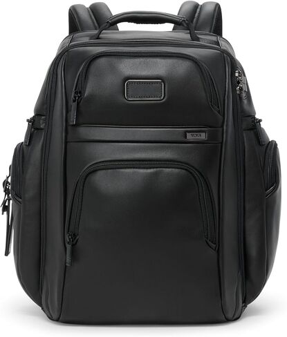 TUMI - Alpha Brief Pack - Men's Laptop Backpack with Padded Adjustable Straps - Fit up to 15" Screen - 17.0" X 12.0" X 8.0" - Black Leather in Saudi Arabia