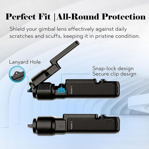 غطاء واقي شاشة Gimbal لملحقات DJI Osmo Pocket 3، غطاء صلب لغطاء العدسة لملحقات Xtra Muse مع فتحة حبل قصير، تصميم شبه شفاف، فتح/إغلاق سريع in Kuwait