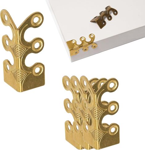 4 Pcs Solid Brass Baseboard Corner Protectors, Vintage Metal Skirting Board Corner Protectors, Table Corner Edge Cover Safety Bracket with Screws. (Brass) in Saudi Arabia