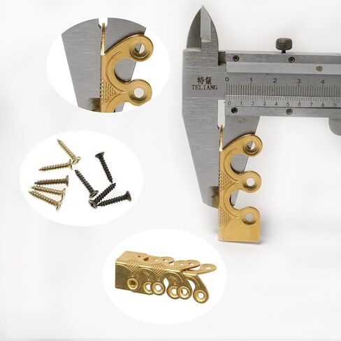 4 Pcs Solid Brass Baseboard Corner Protectors, Vintage Metal Skirting Board Corner Protectors, Table Corner Edge Cover Safety Bracket with Screws. (Brass) in Saudi Arabia