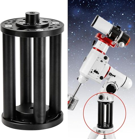 Telescope Mount Extension Column Metal Adapter Universal Professional DIY Sturdy Replacement Heavy Duty Portable for EQ6 Equatorial Mount- 200mm Black in Saudi Arabia