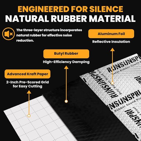 Car Sound Deadening 80 mil 36 sqft Sound Deadening Mat Sound Deading Material for Cars Butyl Automotive Sound Dampening in Saudi Arabia