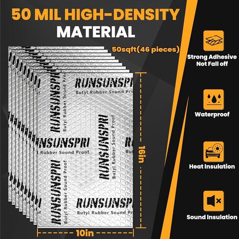 Car Sound Deadening 80 mil 36 sqft Sound Deadening Mat Sound Deading Material for Cars Butyl Automotive Sound Dampening in Saudi Arabia