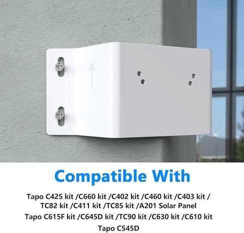 دعامة تثبيت على الزوايا متوافقة مع TP-Link Tapo C660 C615F C645D C402 C403 C460 C425 C630 C411 C610 TC82 TC90 TC85 KIT الكاميرات الشمسية وC545d، Tapo A201 كاميرا اللوحة الشمسية (أبيض) in Kuwait