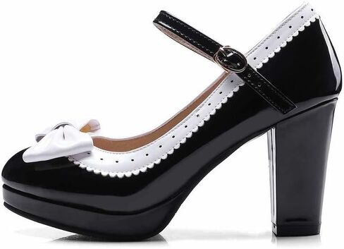 HILIB Woman's High Heel Lolita Shoes Cute Bowknot Mary Jane Shoes in Saudi Arabia