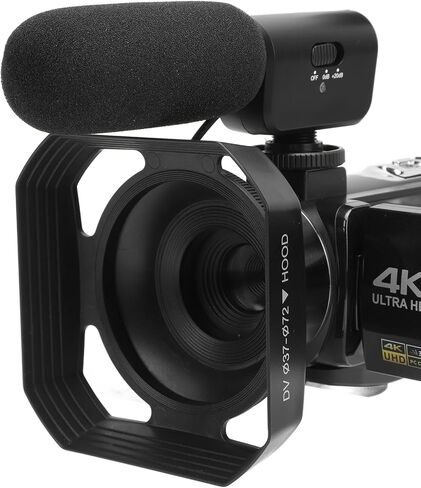 كاميرا فيديو Alomejor 4K، كاميرا فيديو WiFi بدقة 56 ميجابكسل مع مثبت ميكروفون للبث المباشر والسفر in Kuwait