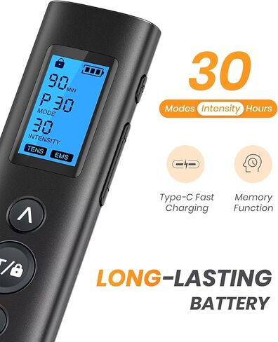 AVCOO 30 وضعًا لوحدة TENS EMS محفز العضلات المدمج لتخفيف الألم، محفز العضلات EMS ثنائي القناة قابل لإعادة الشحن والمحمول مع 30 مستوى كثافة و12 وسادة بديلة لوحدة عشرات القطب الكهربائي in Saudi Arabia