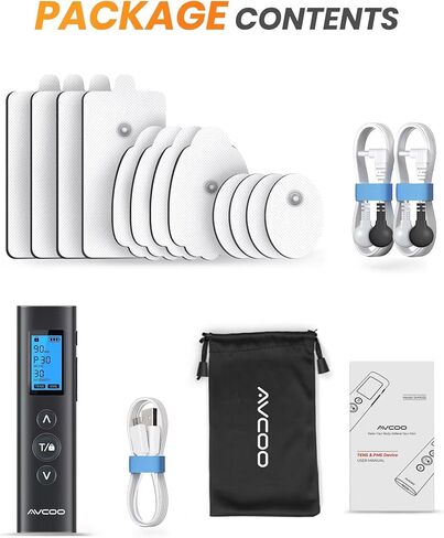 AVCOO 30 وضعًا لوحدة TENS EMS محفز العضلات المدمج لتخفيف الألم، محفز العضلات EMS ثنائي القناة قابل لإعادة الشحن والمحمول مع 30 مستوى كثافة و12 وسادة بديلة لوحدة عشرات القطب الكهربائي in Saudi Arabia