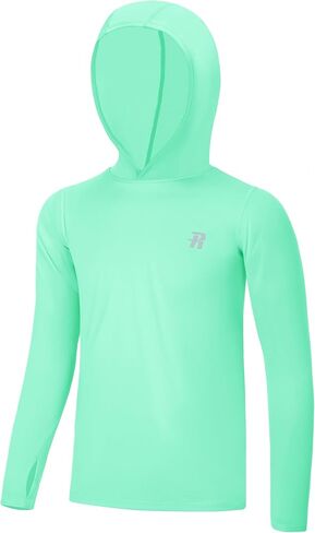 Runhit Boys & Toddler UPF 50+ Rash Guard Hoodie Kids UV Sun Protection Long Sleeve Shirt for Fishing Outdoor Beach Camping in Saudi Arabia
