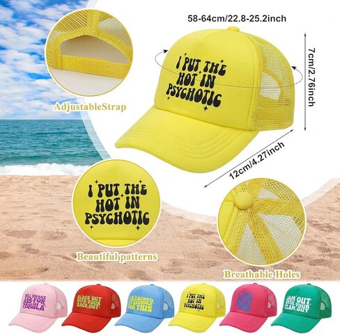 6 Pcs Girls Trip Trucker Hats Bachelorette Party Gifts Girl Weekend Baseball Caps for Wedding Bridal Bridesmaids Women Friendship Summer Beach Party Favors Vacation Travel Multicolor in Saudi Arabia