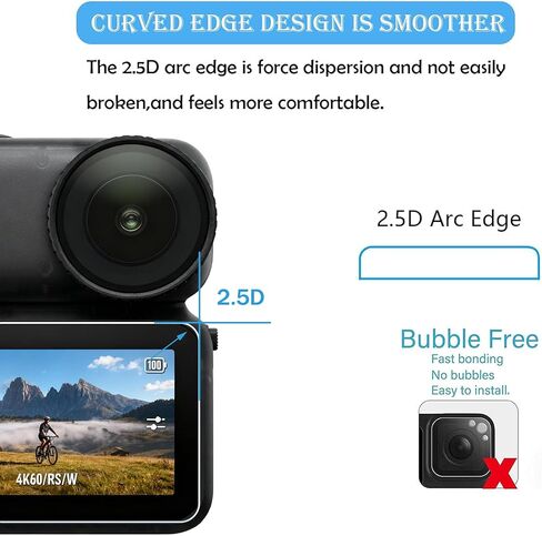 واقي شاشة PCTC مكون من 3 قطع متوافق مع كاميرا DJI Osmo Nano - صلابة 9H مضادة للخدش، خالية من الفقاعات in Kuwait