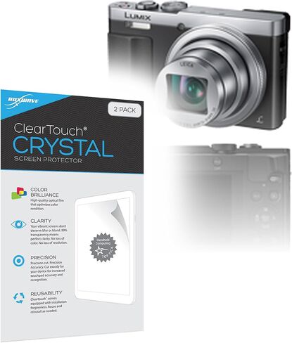 واقي شاشة BoxWave متوافق مع Panasonic Lumix DMC-ZS50 - ClearTouch Crystal (عبوتان)، غلاف فيلم عالي الدقة - يحمي من الخدوش in Kuwait