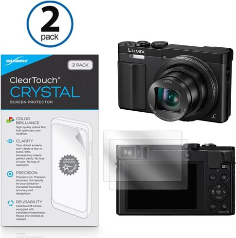 واقي شاشة BoxWave متوافق مع Panasonic Lumix DMC-ZS50 - ClearTouch Crystal (عبوتان)، غلاف فيلم عالي الدقة - يحمي من الخدوش in Kuwait
