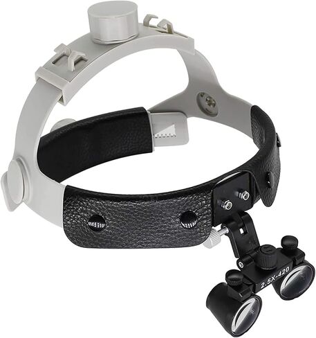 Loupe 2.5X مجهر العدسة المثبتة على الرأس مع مصباح إضاءة الرأس LED لـ (أسود) in Kuwait