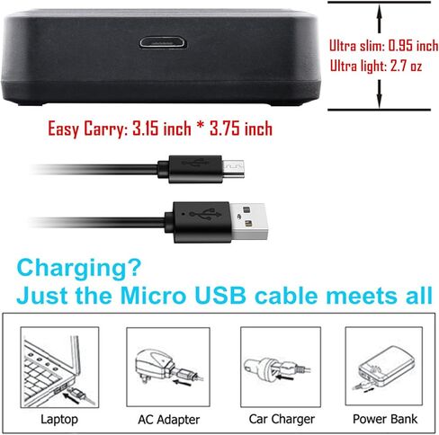 Kastar USB شاحن مزدوج لسوني NP-FM500H سوني ألفا SLT A58 A57 A65 A77 A99 A77V A77II DSLR-A100 A200 A300 A350 A450 A500 A550 A700 A850 A900 Alpha a99 II DSLR a100 a560 a580 a58 a77II in Kuwait