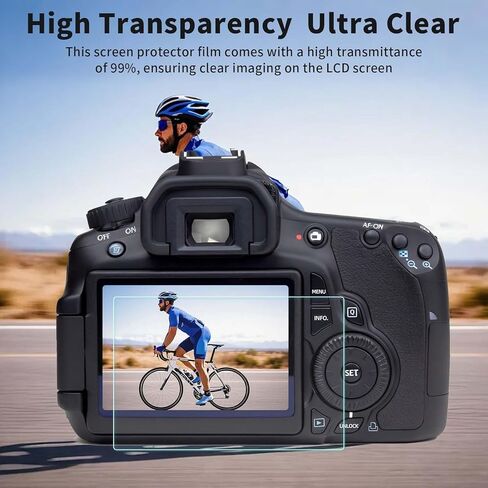 واقي شاشة زجاجي LCD مقوى متوافق مع Canon EOS 90D 80D 70D 77D، 0.3 مم صلابة 9H فائق الوضوح ومضاد للفقاعات ومضاد للخدش وبصمات الأصابع لـ 90D in Kuwait