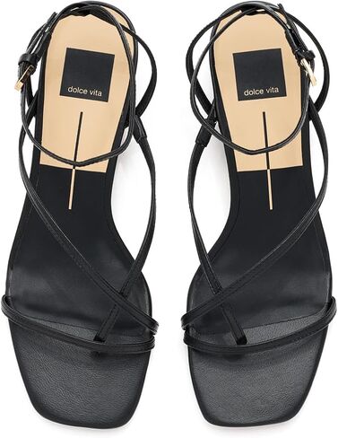DOLCE VITA Shoes Karlos Sandals (Black Leather, 7.5) in Kuwait