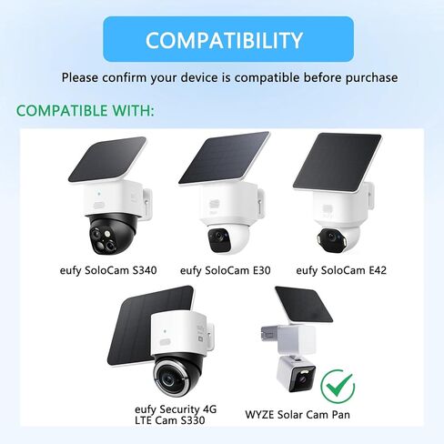 2 Pack Wall Corner Mount Compatible with Eufy SoloCam S340/E30/E42/Security 4G LTE Cam S330, PTZ Camera/Wyze Solar Cam Pan, 270° Wide-Angle Stainless Steel Monitoring Braket for Outdoor and Indoor in Saudi Arabia