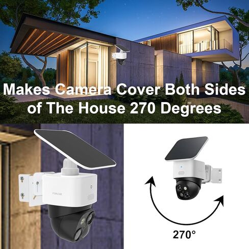 2 Pack Wall Corner Mount Compatible with Eufy SoloCam S340/E30/E42/Security 4G LTE Cam S330, PTZ Camera/Wyze Solar Cam Pan, 270° Wide-Angle Stainless Steel Monitoring Braket for Outdoor and Indoor in Saudi Arabia