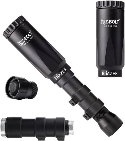 مصباح Z-BOLT® Blazer LED بالأشعة تحت الحمراء - رميات شعاعية بطول 1000 متر - نظام عدسات تلسكوبية - قابل للتعديل من 6 درجات إلى 25 درجة من الشعاع إلى الفيضانات (طاقة الوقود المزدوجة) in Kuwait