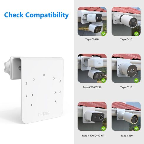 دعامة تثبيت مزراب متوافقة مع كاميرات TP-Link Tapo C246D/C236/C216/C217/C113/C420/C400/C400 KIT/C460 (أبيض) in Kuwait