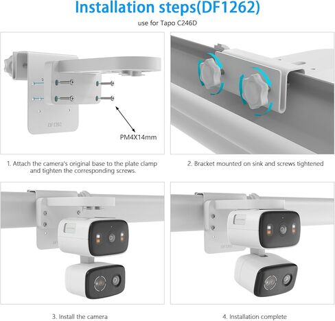 دعامة تثبيت مزراب متوافقة مع كاميرات TP-Link Tapo C246D/C236/C216/C217/C113/C420/C400/C400 KIT/C460 (أبيض) in Kuwait