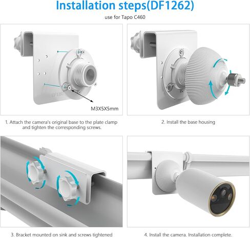 دعامة تثبيت مزراب متوافقة مع كاميرات TP-Link Tapo C246D/C236/C216/C217/C113/C420/C400/C400 KIT/C460 (أبيض) in Kuwait