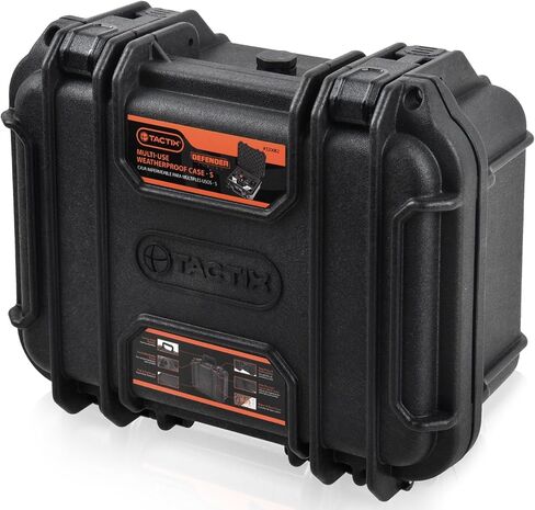 Tactix Hard Case XL Plastic Waterproof Camera Protective Case IP65 Heavy-Duty, Custom Foam Insert, Fit Use of Drones, Camera, Equipments, Tools, 21.41"x17.16"x8.50" Black in Kuwait