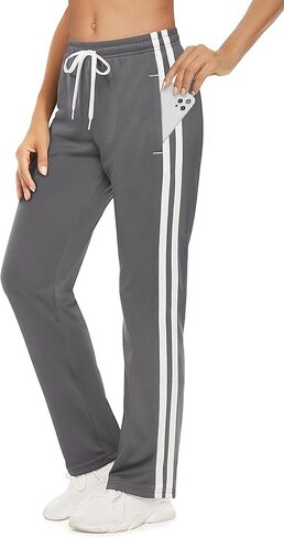 Boladeci Women's Sweatpants 3D Mesh Breathable Elastic Waist Side Stripe Casual Gym Athletic Track Pants with Zipper Pockets in Saudi Arabia