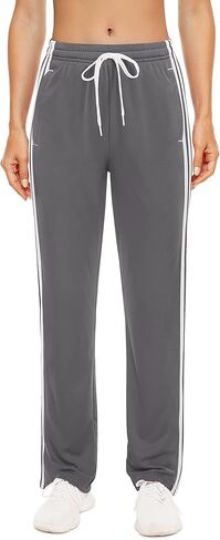 Boladeci Women's Sweatpants 3D Mesh Breathable Elastic Waist Side Stripe Casual Gym Athletic Track Pants with Zipper Pockets in Saudi Arabia