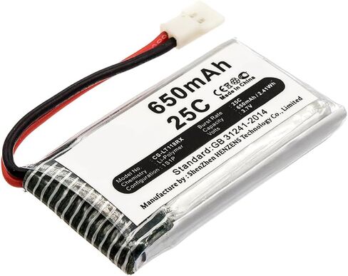 ALLC بطارية بديلة لـ Hubsan H107/H107C/H107D/H107D Mini/H107L/JXD385/X4 H107L,PN:H107C-A24,650 مللي أمبير في الساعة in Kuwait